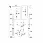 Схема вузла: Вилка передньої осі для Kawasaki KLX110 KLX110L