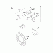 Схема вузла: Заднє гальмо для Kawasaki KLE500