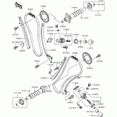 Схема узла: Распредвал & Цепь ГРМ & Натяжитель для Kawasaki VN1500 VN1500 Classic Tourer