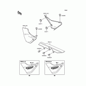 Схема вузла: Задні бічні обтічники & Захист ланцюга (ZR400-F1) для Kawasaki ZR400 ZRX-II