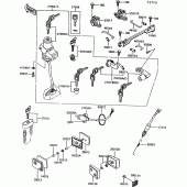 Схема вузла: Ignition switch(1/2)(zg1000-a7) для Kawasaki ZG1000 1000GTR