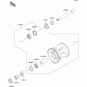 Схема узла: Ступица переднего колеса для Kawasaki KX250/ KX252 KX250