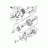 Схема вузла: Заднє колесо & Привідний ланцюг для Kawasaki VN400 Vulcan