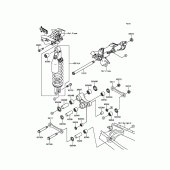 Схема узла: Подвеска/задний амортизатор для Kawasaki KLX250 KLX250