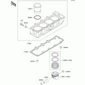 Схема узла: Цилиндр & Поршень для Kawasaki ZX400 ZXR400