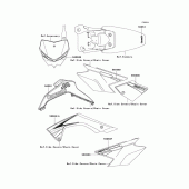 Схема вузла: Наклейки (B9f; green) для Kawasaki KLX140 KLX140L