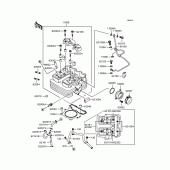 Схема вузла: Головка циліндра для Kawasaki KL250 KL250 Super Sherpa
