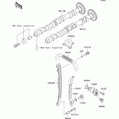 Схема вузла: Розподільний вал & Ланцюг ГРМ & Натягувач для Kawasaki ZR750 Z750