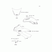 Схема узла: Наклейки (Зеленый; DBF) для Kawasaki EX400 Ninja 400R ABS