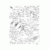 Схема узла: Радиатор для Kawasaki ZX1100 GPZ1100