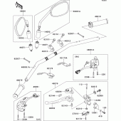 Схема узла: Руль & Пульт управления рулевой для Kawasaki EJ800 W800