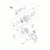 Схема узла: Ступица заднего колеса для Kawasaki KLE500
