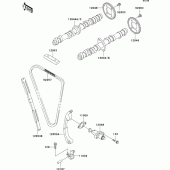 Схема узла: Распредвал & Цепь ГРМ & Натяжитель для Kawasaki ZX600 ZZ-R600