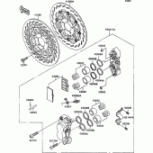 Схема узла: Front caliper для Kawasaki ZX1100 ZZ-R1100