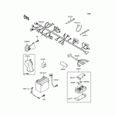 Схема вузла: Електроустаткування для Kawasaki BJ250 Estrella Custom