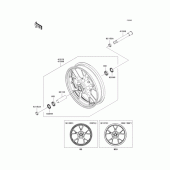 Схема узла: Ступица переднего колеса для Kawasaki ZR1200 ZRX1200 DAEG