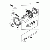 Схема вузла: Ступиця заднього колеса для Kawasaki KMX125