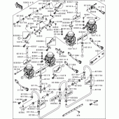Схема вузла: Карбюратор(1/2)(zx900ce026357-) для Kawasaki ZX900 Ninja ZX-9R