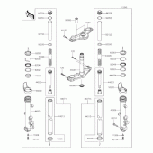Схема вузла: Вилка передньої осі для Kawasaki EX400 Ninja 400R