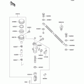 Схема вузла: Задній гальмівний циліндр для Kawasaki KLE500