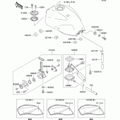 Схема вузла: Паливний бак(zr1100-c1/c2) для Kawasaki ZR1100 ZRX1100