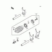 Схема узла: Копирный вал & Вилки для Kawasaki ZX400 ZXR400