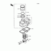 Схема узла: Цилиндр & Поршень для Kawasaki EX400 GPZ400S
