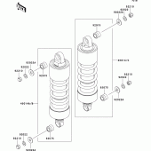 Схема вузла: Підвіска/амортизатор для Kawasaki VN1500 VN1500 Classic FI
