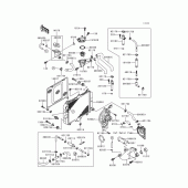 Схема вузла: Радіатор (1/3) для Kawasaki KLE500