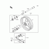 Схема вузла: Ступиця переднього колеса для Kawasaki ZR400 ZRX