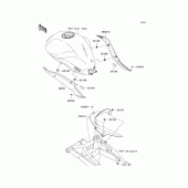 Схема вузла: Задні бічні обтічники & Захист ланцюга для Kawasaki EX400 Ninja 400R ABS