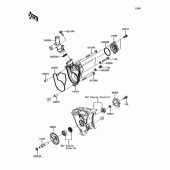 Схема вузла: Водяний помпа для Kawasaki KX250/ KX252 KX250F