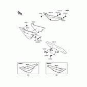 Схема вузла: Задні бічні обтічники & Захист ланцюга (KL250-H2/H4/H5) для Kawasaki KL250 KL250 Super Sherpa