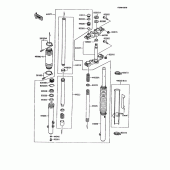 Схема вузла: Вилка передньої осі для Kawasaki KMX125