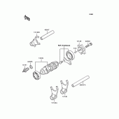 Схема вузла: Копірний вал & Вилки для Kawasaki BJ250 250TR