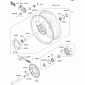 Схема вузла: Ступиця заднього колеса для Kawasaki ZR1000 Z1000