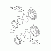 Схема узла: Колеса (Шины) для Kawasaki VN400 Vulcan Classic
