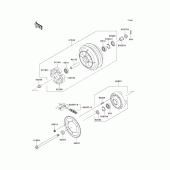 Схема вузла: Заднє колесо & Привідний ланцюг для Kawasaki VN800 Vulcan 800 Drifter