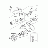 Схема узла: Стартер электрический & Привод стартера для Kawasaki BJ250 Estrella Custom