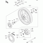 Схема узла: Ступица заднего колеса для Kawasaki EX500 EX500