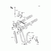 Схема узла: Распредвал & Цепь ГРМ & Натяжитель (s) для Kawasaki ZX900 GPZ900R