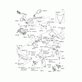 Схема узла: Облицовочные элементы для Kawasaki ZX1000 Ninja ZX-10R