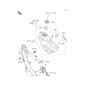 Схема узла: Топливный бак для Kawasaki KX250/ KX252 KX250F