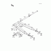 Схема вузла: Задній важіль (Маятник) для Kawasaki ZX600 GPX600R
