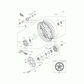 Схема вузла: Задня зірка та хаб для Kawasaki ZR1200 ZRX1200 DAEG