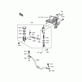 Схема вузла: Задній гальмівний циліндр Kawasaki ZR800 Z800