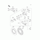 Схема вузла: Задній гальмівний супорт для Kawasaki KX250/ KX252 KX250