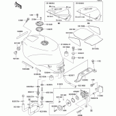 Схема узла: Топливный бак(1/2)(zx750-l1) для Kawasaki ZX750 ZXR750