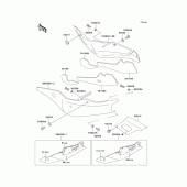 Схема вузла: Side covers/chain cover(zx750-l2) для Kawasaki ZX750 Ninja ZX-7
