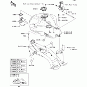 Схема вузла: Паливний бак для Kawasaki ZR750 Z750
